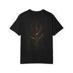 Curiosity Never Graduates premium oversized black graphic T-shirt featuring robotics, chess, science, mathematics and space-inspired artwork by Wear Pardesi.