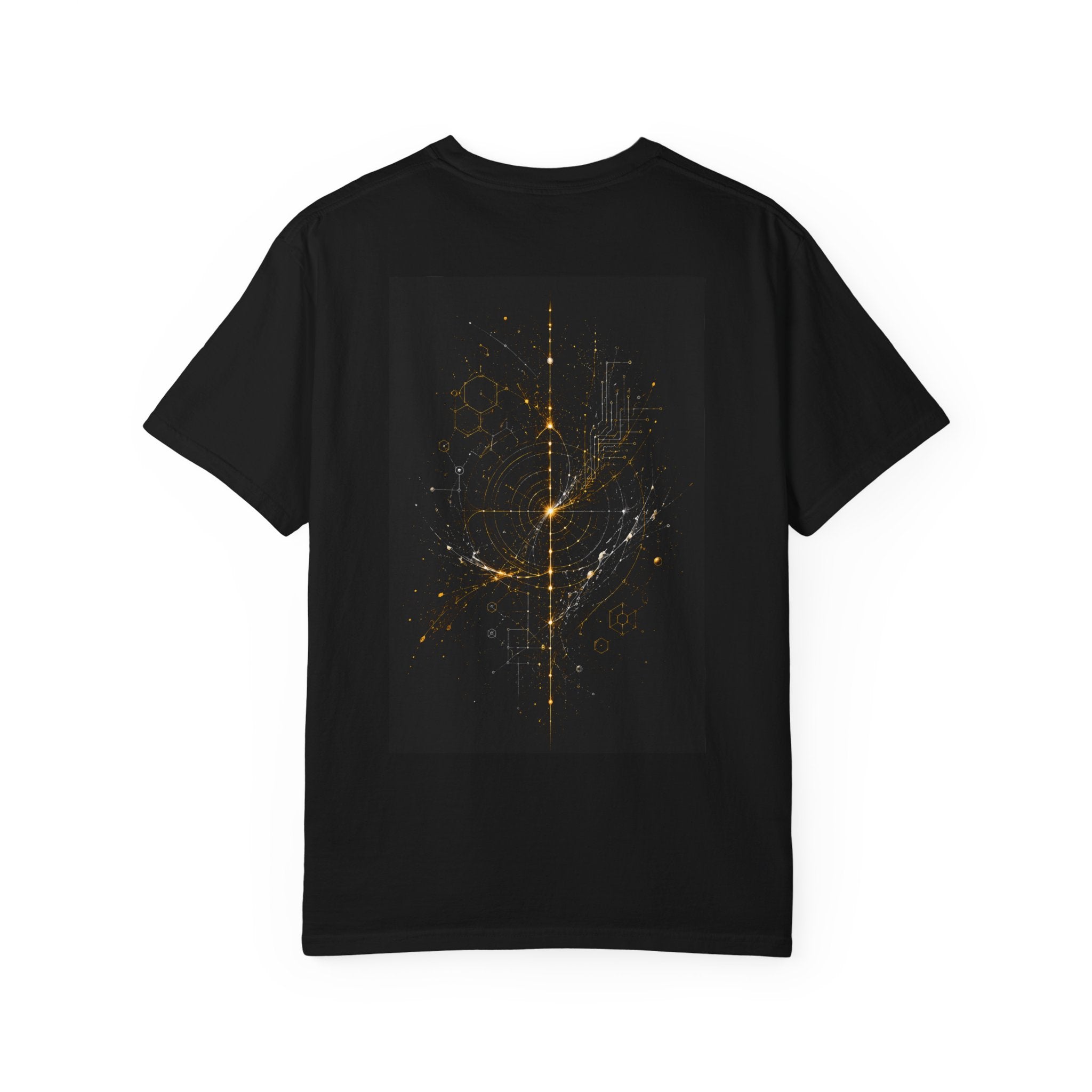 Curiosity Never Graduates premium oversized black graphic T-shirt featuring robotics, chess, science, mathematics and space-inspired artwork by Wear Pardesi.