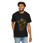 Curiosity Never Graduates premium oversized black graphic T-shirt featuring robotics, chess, science, mathematics and space-inspired artwork by Wear Pardesi.