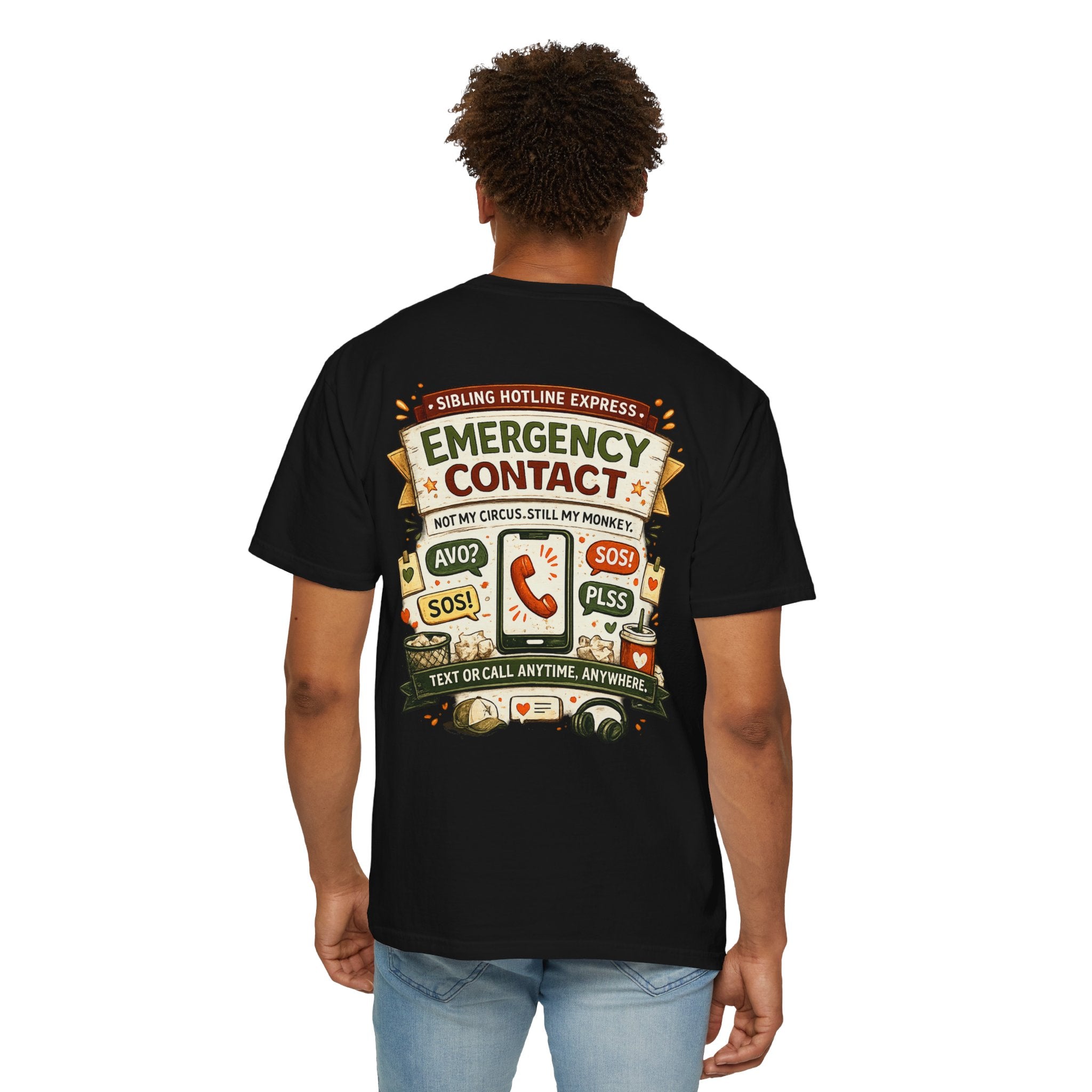 Emergency Contact — Funny Rakhi T-Shirt for Siblings 🚨