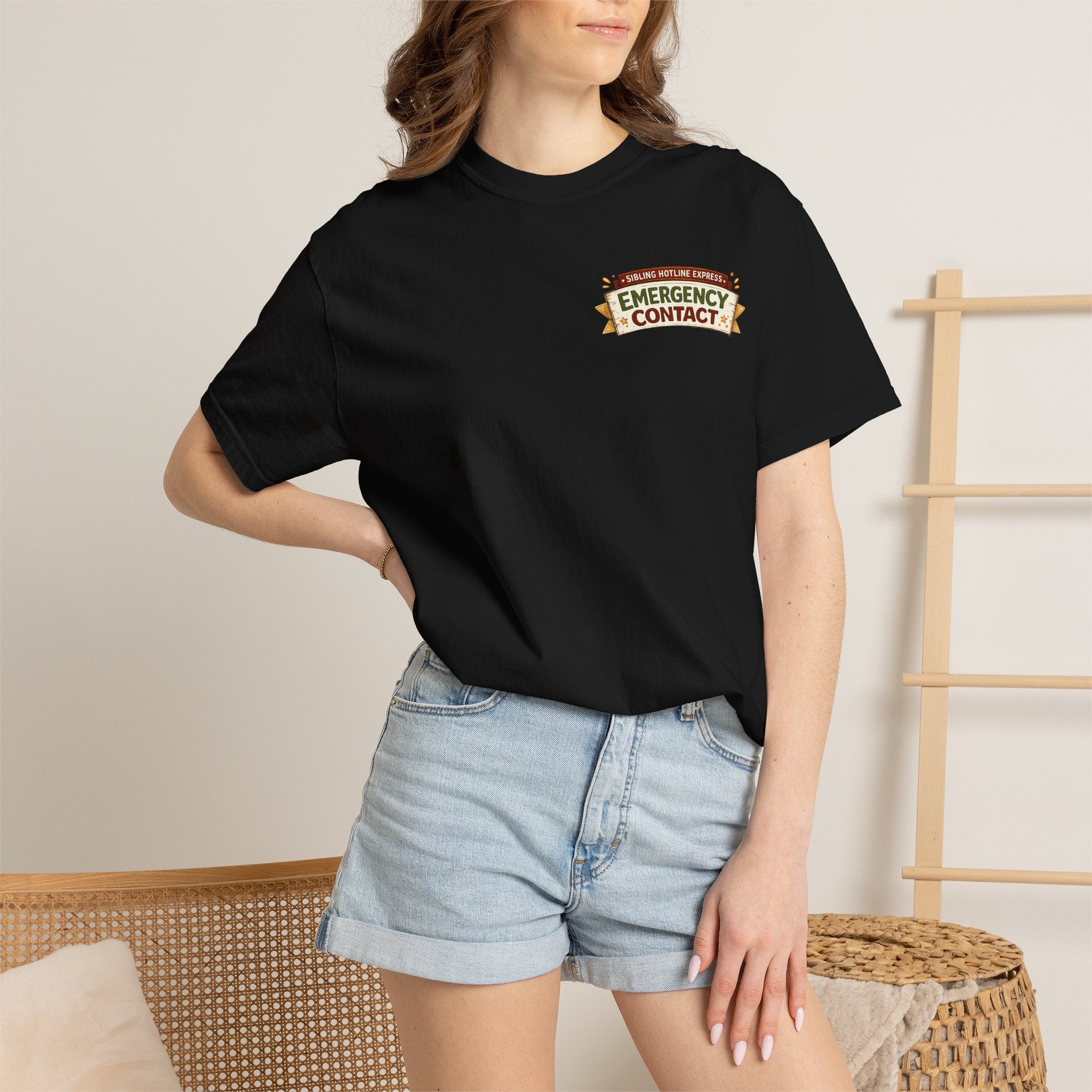 Emergency Contact — Funny Rakhi T-Shirt for Siblings 🚨