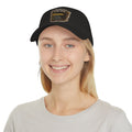 Model wearing Activate Sibling rakhi cap, front view, black