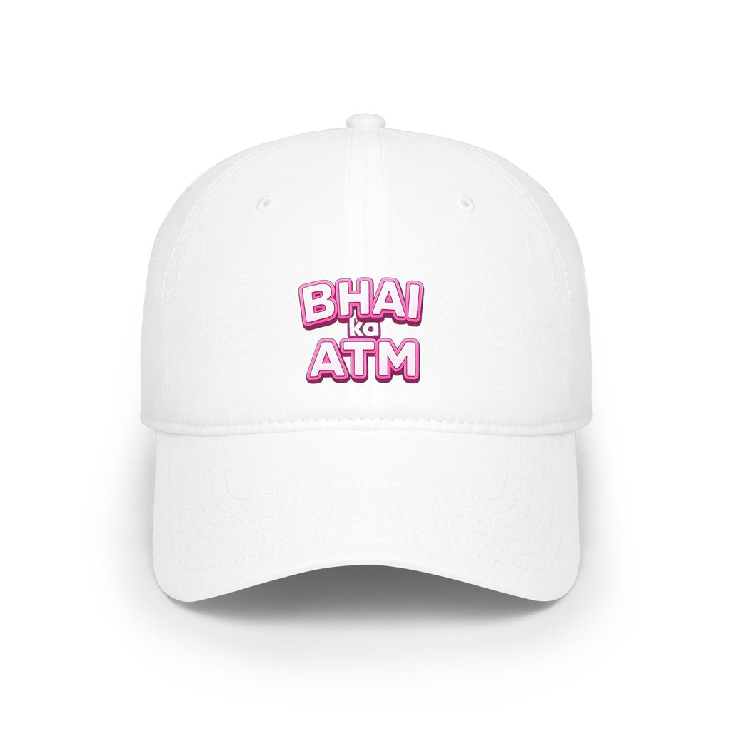 Bhai Ka ATM rakhi cap flat lay, white colorway