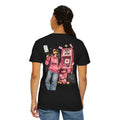 Bhai Ka ATM rakhi t-shirt, back view — funny graphic of pink "Do Not Bust ATM" machine
