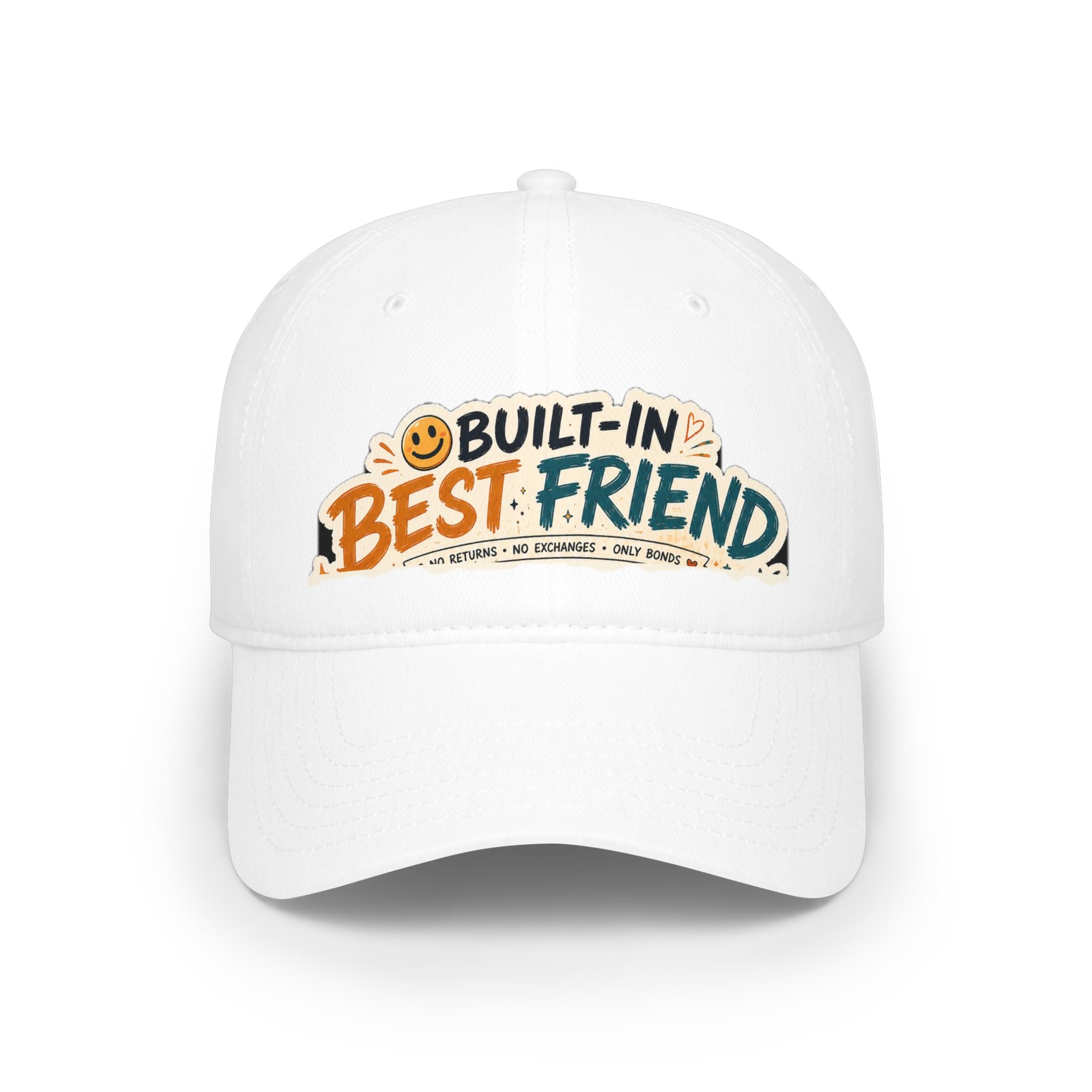 Built-In Best Friend rakhi cap flat lay, white colorway