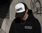 CHAOS funky trucker cap flat lay