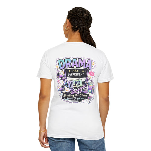 Drama Department Head Tee – Wear Pardesi Certified Chaos streetwear tee featuring full back graphic, white colorway