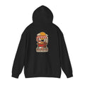 Black hoodie with a Korean street food cart print on the back