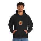 Man in a black hoodie with a small tteokbokki cup print on the chest