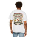 Emergency Contact Tee – Wear Pardesi Certified Chaos streetwear tee featuring full back graphic, white colorway