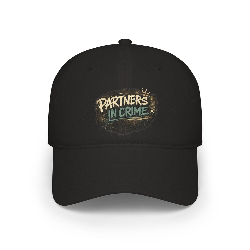 Partners in Crime rakhi cap flat lay, black colorway