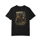 Partners in Crime Tee – Wear Pardesi Certified Chaos streetwear tee flat lay showing back graphic, black colorway