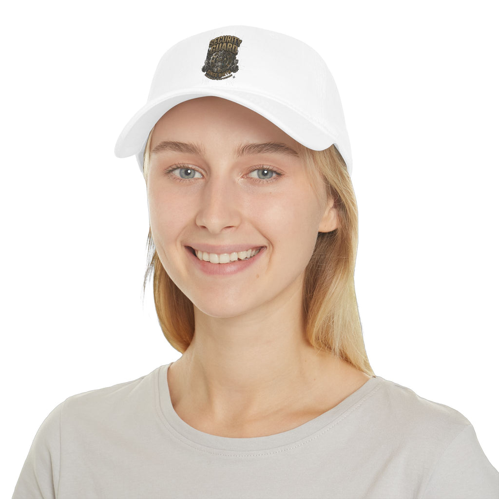 Model wearing Security Guard raksha bandhan cap, angle view