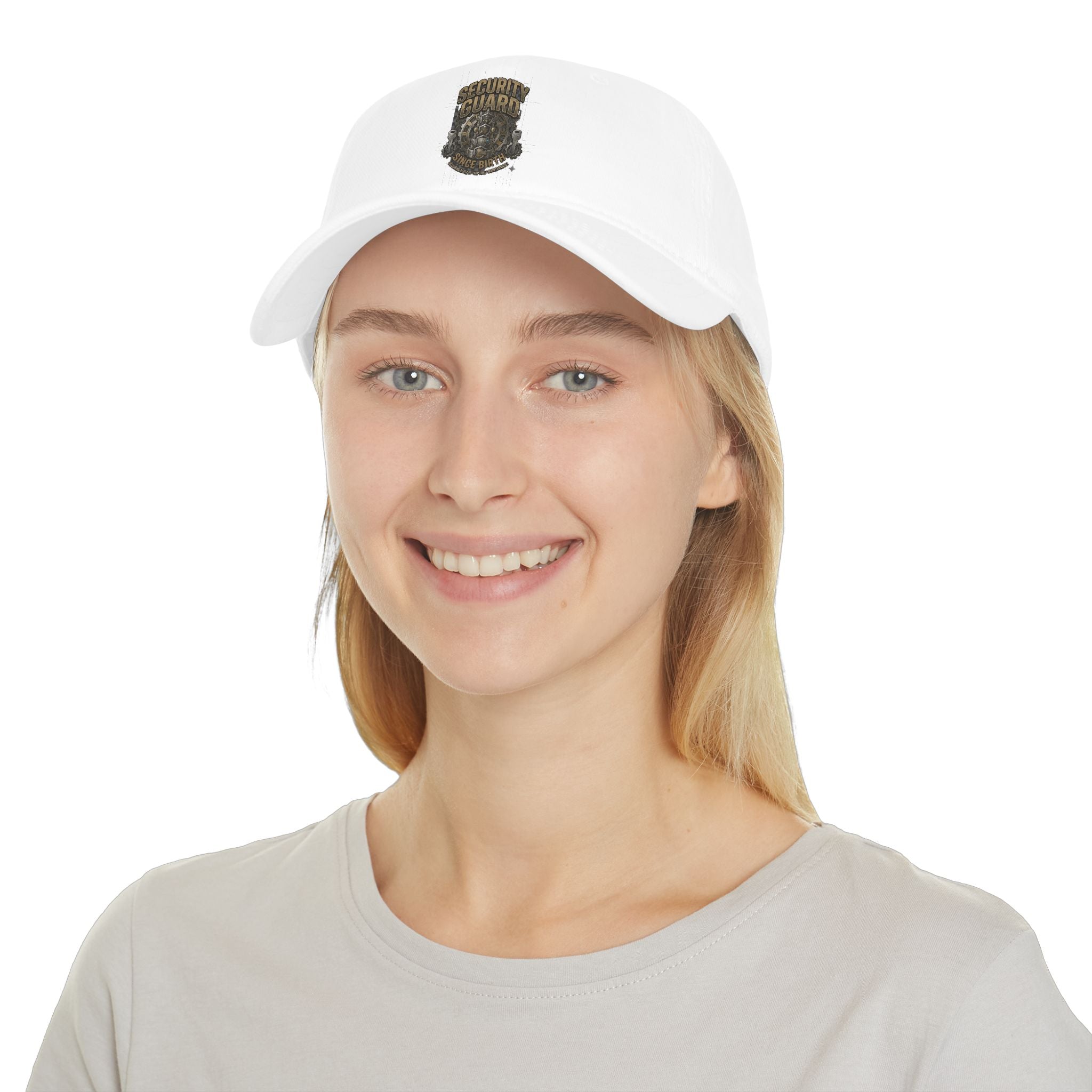 Model wearing Security Guard raksha bandhan cap, angle view