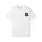 Security Guard Tee – Wear Pardesi Certified Chaos streetwear tee flat lay showing front chest print, white colorway