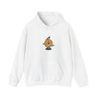 Front of an off-white hoodie with a small N Seoul Tower print